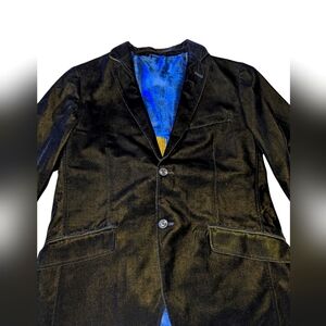 Ben Sherman Men’s Velvet Velour 2-Button Blazer Black, size 40R, Dinner Jacket
